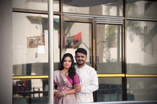 Casual pre wedding candid moment